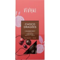 Choco Dragées Cranberry vegan, 75g