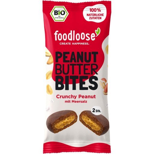 Peanut Butter Bites Crunchy mit Meersalz, 40g