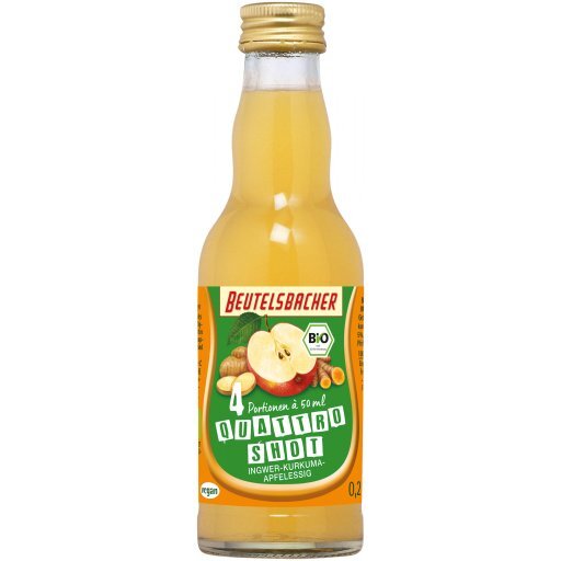 Quattro Shot Ingwer-Kurkuma Apfelessig, 0.2l