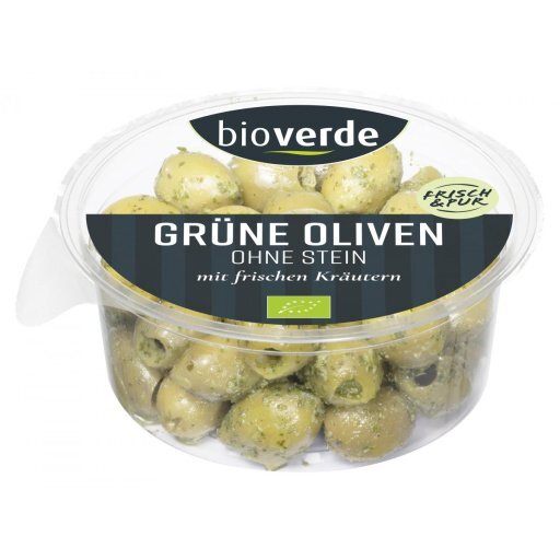 L! Oliven grün entsteint mariniert mit Kräutern, 150g