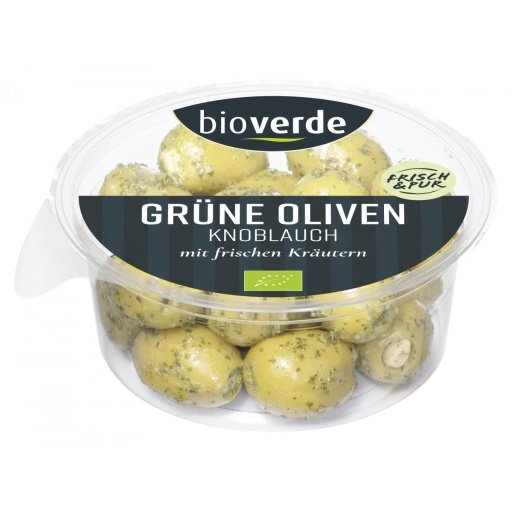 L! Oliven grün mit Knoblauch gekräutert, 150g