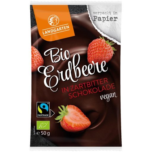 L! Erdbeeren in Zartbitter-Schokolade Fairtrade, 50g